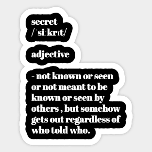 Secret definition Sticker